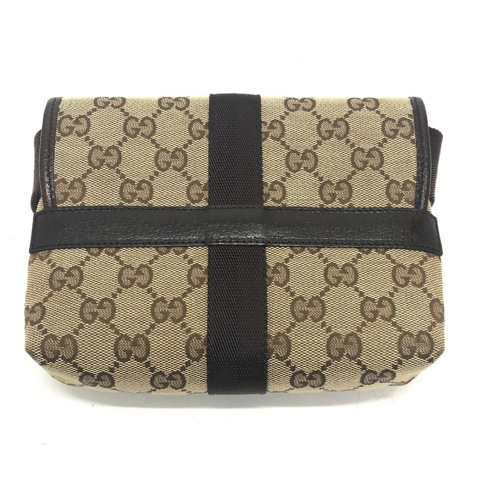 GUCCI 131236 GG Body Bag, Waist Pouch, Belt Canvas, Unisex, Beige/Brown - Picture 2 of 10